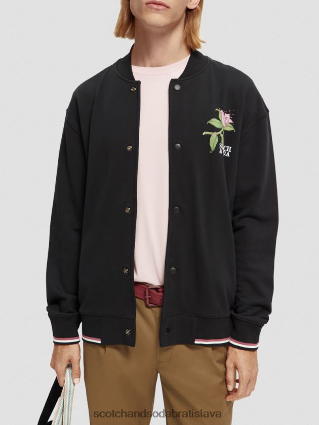 muži oblečenie čierna Scotch & Soda mikina felpa artwork bomber 4ZV00D519