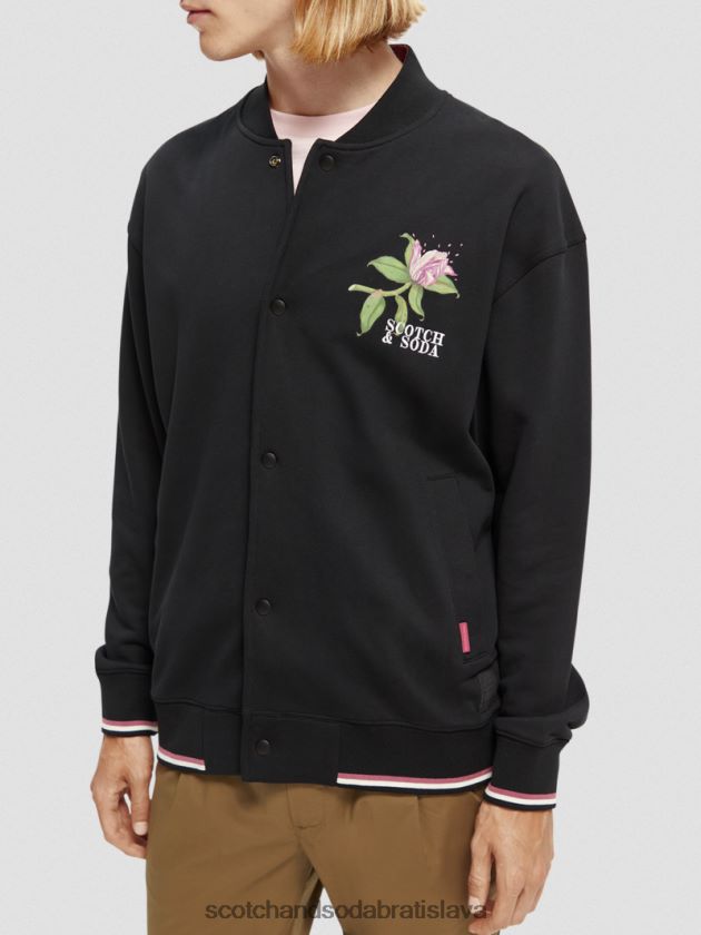 muži oblečenie čierna Scotch & Soda mikina felpa artwork bomber 4ZV00D519