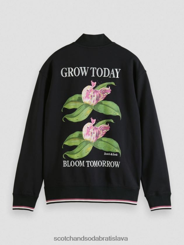 muži oblečenie čierna Scotch & Soda mikina felpa artwork bomber 4ZV00D519