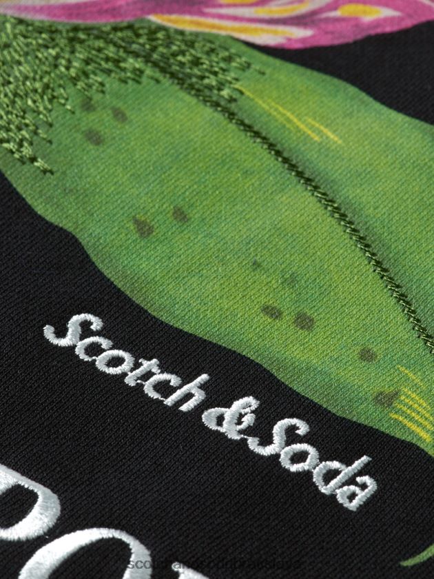 muži oblečenie čierna Scotch & Soda mikina felpa artwork bomber 4ZV00D519