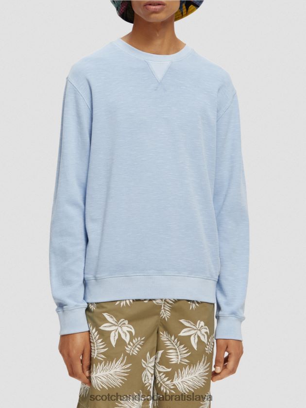 muži oblečenie morská modrá Scotch & Soda mikina s výstrihom na odeve 4ZV00D538