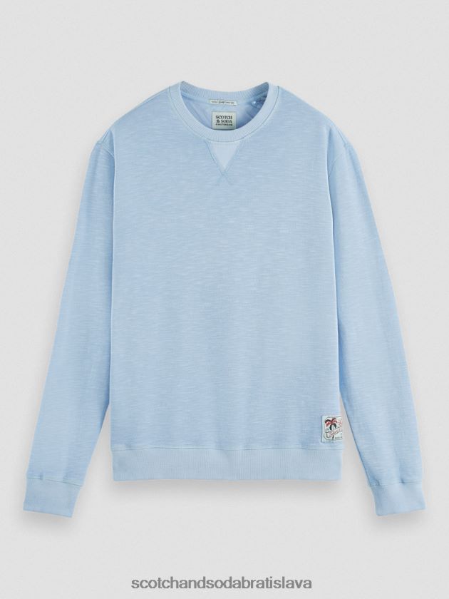 muži oblečenie morská modrá Scotch & Soda mikina s výstrihom na odeve 4ZV00D538