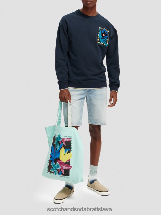 muži oblečenie noc Scotch & Soda organická kvetinová mikina voľného strihu 4ZV00D504