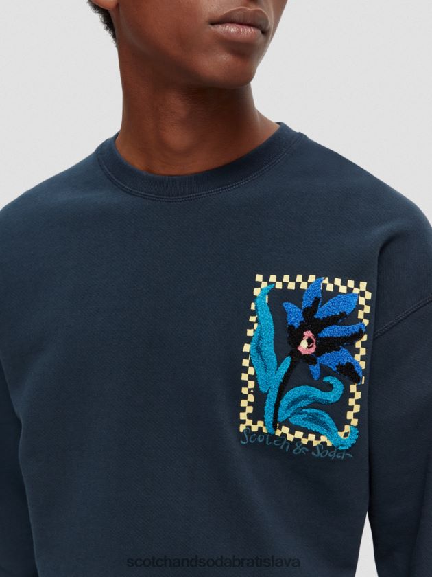 muži oblečenie noc Scotch & Soda organická kvetinová mikina voľného strihu 4ZV00D504