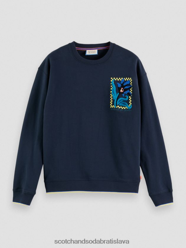 muži oblečenie noc Scotch & Soda organická kvetinová mikina voľného strihu 4ZV00D504