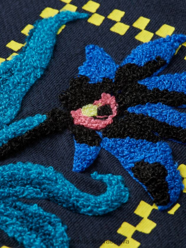 muži oblečenie noc Scotch & Soda organická kvetinová mikina voľného strihu 4ZV00D504