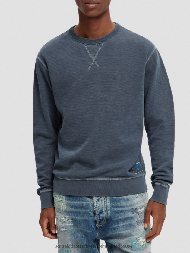 muži oblečenie noc Scotch & Soda štruktúrovaná mikina farbená na odeve 4ZV00D517