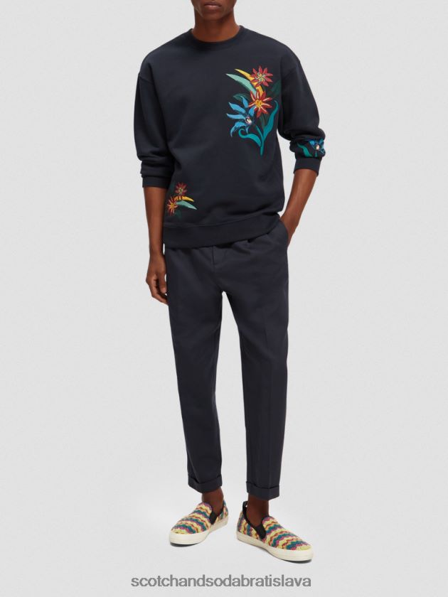 muži oblečenie noc Scotch & Soda vyšívaná mikina s voľným strihom 4ZV00D507