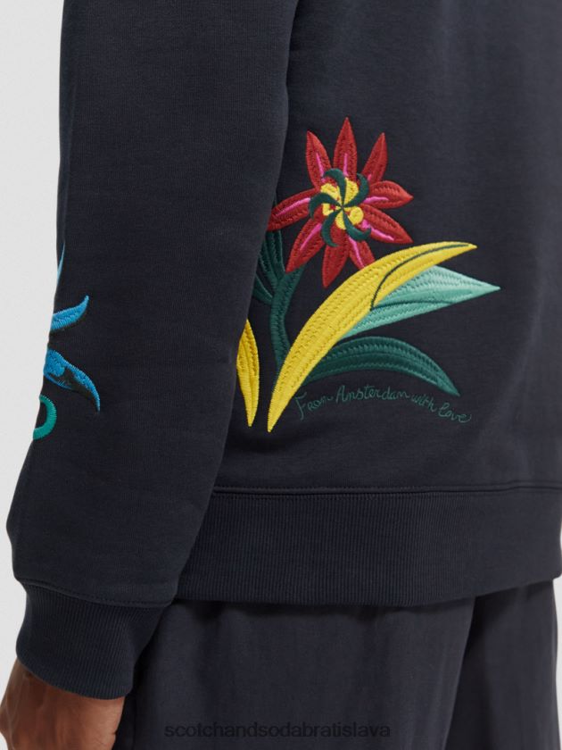 muži oblečenie noc Scotch & Soda vyšívaná mikina s voľným strihom 4ZV00D507