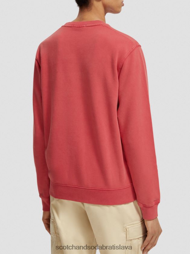 muži oblečenie tulipán červený Scotch & Soda Obyčajná strihová mikina s grafickým výstrihom 4ZV00D542