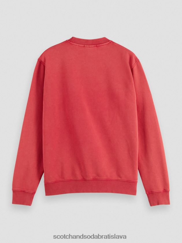 muži oblečenie tulipán červený Scotch & Soda Obyčajná strihová mikina s grafickým výstrihom 4ZV00D542