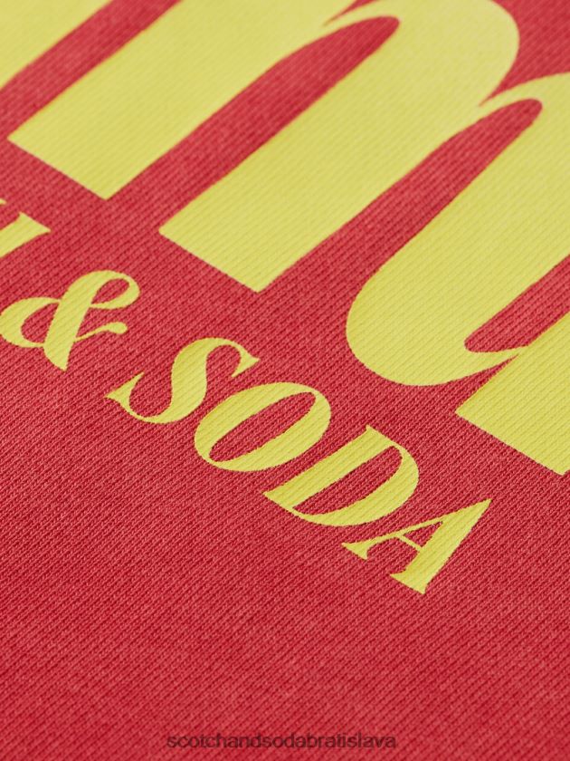 muži oblečenie tulipán červený Scotch & Soda Obyčajná strihová mikina s grafickým výstrihom 4ZV00D542