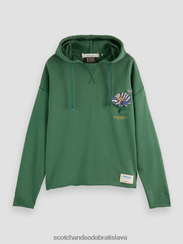 muži oblečenie vojenské Scotch & Soda vyšívaná mikina s kapucňou z organickej bavlny 4ZV00D513