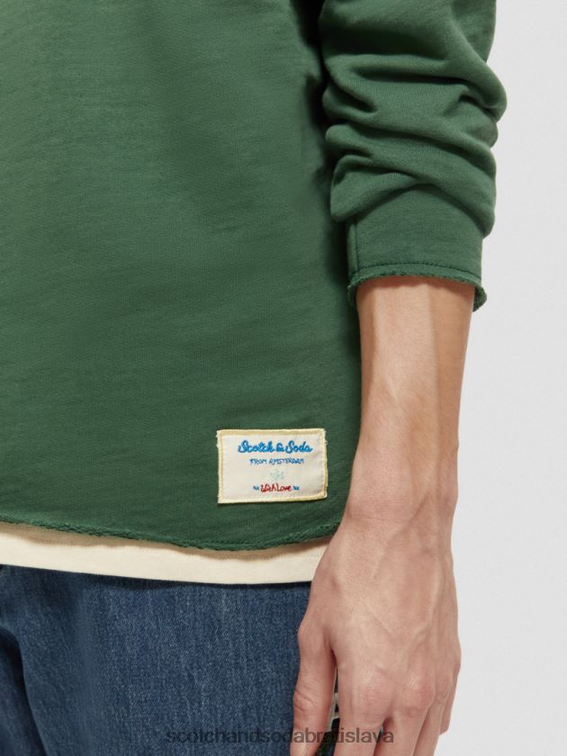 muži oblečenie vojenské Scotch & Soda vyšívaná mikina s kapucňou z organickej bavlny 4ZV00D513