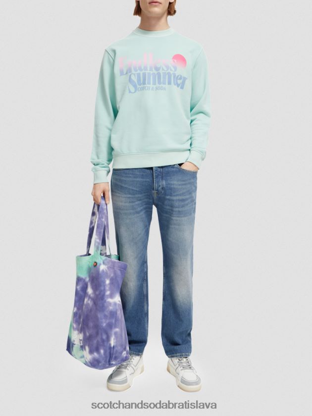 muži oblečenie záliv Scotch & Soda Obyčajná strihová mikina s grafickým výstrihom 4ZV00D540