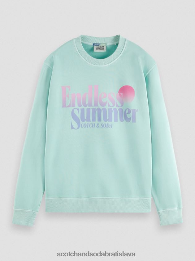 muži oblečenie záliv Scotch & Soda Obyčajná strihová mikina s grafickým výstrihom 4ZV00D540