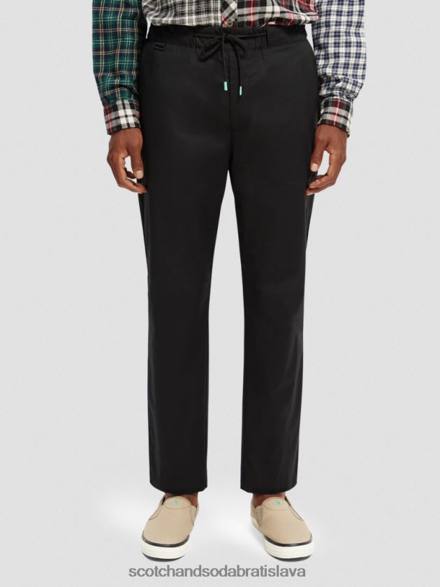 muži oblečenie čierna Scotch & Soda Obľúbený pravidelný skosený popelínový jogger 4ZV00D484