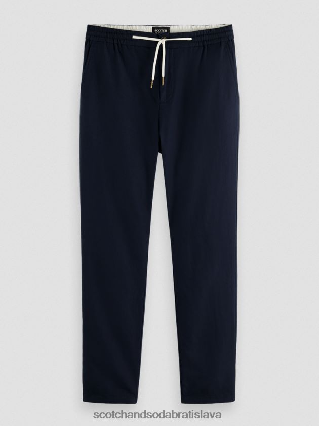 muži oblečenie námorný Scotch & Soda Warren rovný noha ľan-zmiešaný jogger 4ZV00D478