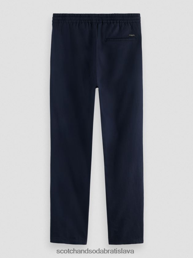 muži oblečenie námorný Scotch & Soda Warren rovný noha ľan-zmiešaný jogger 4ZV00D478