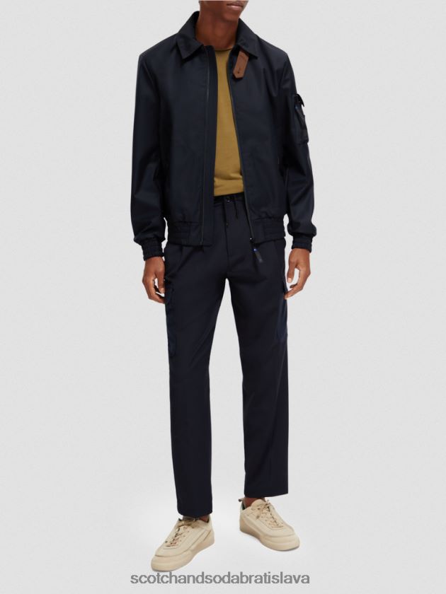 muži oblečenie noc Scotch & Soda Voľný nákladný chino nohavice zúženého strihu z vlnenej zmesi 4ZV00D487