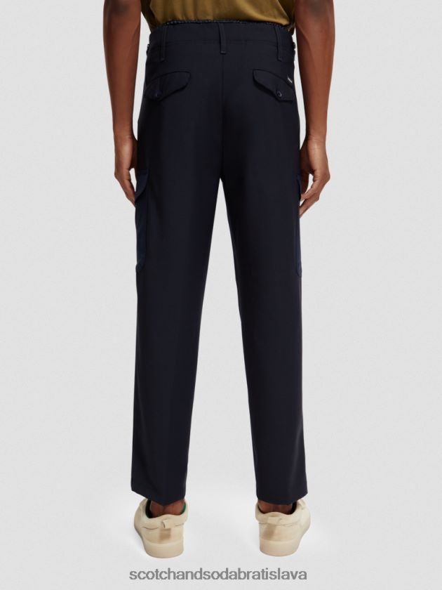 muži oblečenie noc Scotch & Soda Voľný nákladný chino nohavice zúženého strihu z vlnenej zmesi 4ZV00D487