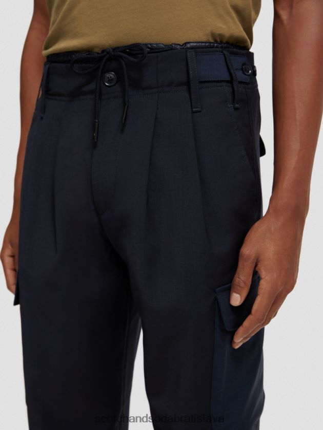 muži oblečenie noc Scotch & Soda Voľný nákladný chino nohavice zúženého strihu z vlnenej zmesi 4ZV00D487
