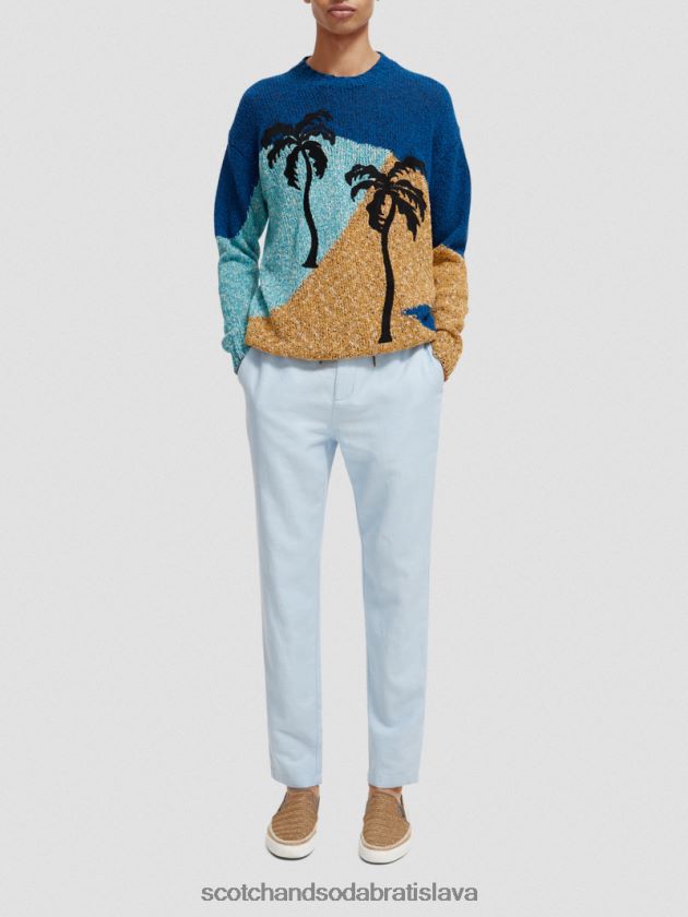 muži oblečenie obloha Scotch & Soda Warren rovný noha ľan-zmiešaný jogger 4ZV00D481