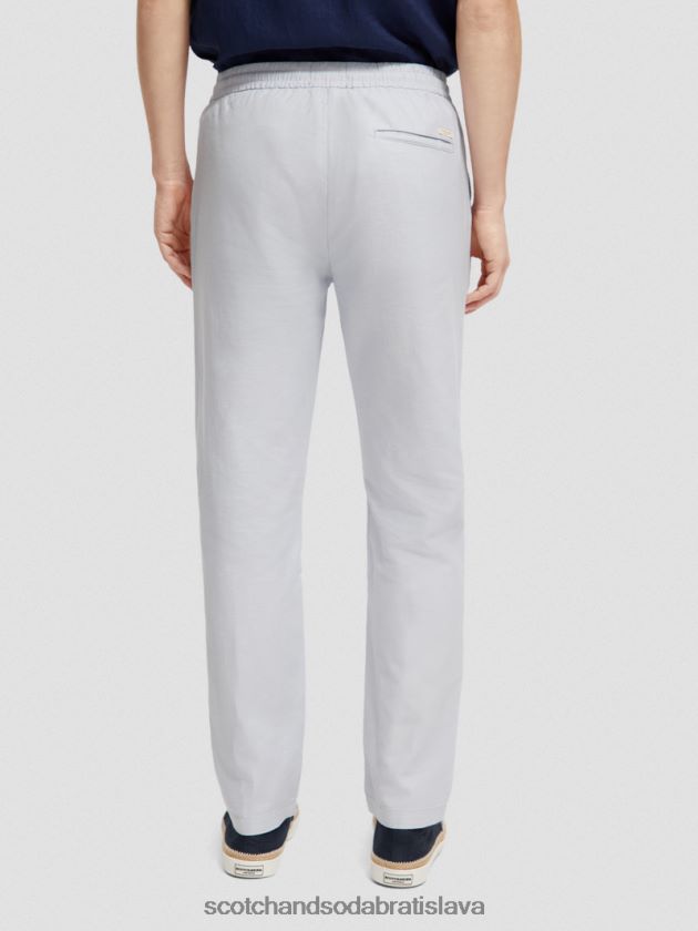muži oblečenie svetlo šedá Scotch & Soda Warren rovný noha ľan-zmiešaný jogger 4ZV00D477