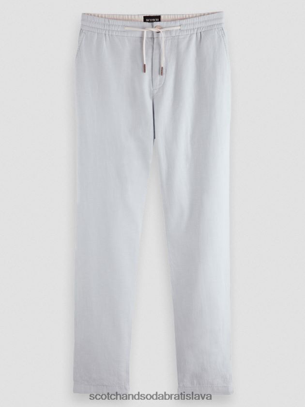 muži oblečenie svetlo šedá Scotch & Soda Warren rovný noha ľan-zmiešaný jogger 4ZV00D477