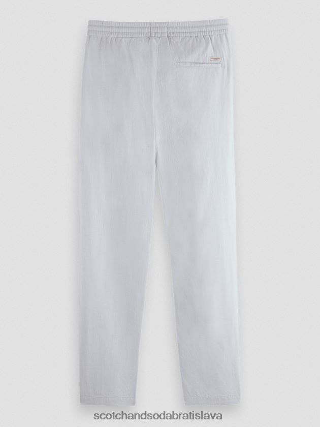 muži oblečenie svetlo šedá Scotch & Soda Warren rovný noha ľan-zmiešaný jogger 4ZV00D477