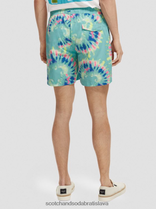 muži oblečenie farba na viazanie kvetov mäty Scotch & Soda plavkové šortky strednej dĺžky s potlačou na viazanie 4ZV00D685