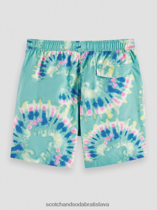 muži oblečenie farba na viazanie kvetov mäty Scotch & Soda plavkové šortky strednej dĺžky s potlačou na viazanie 4ZV00D685