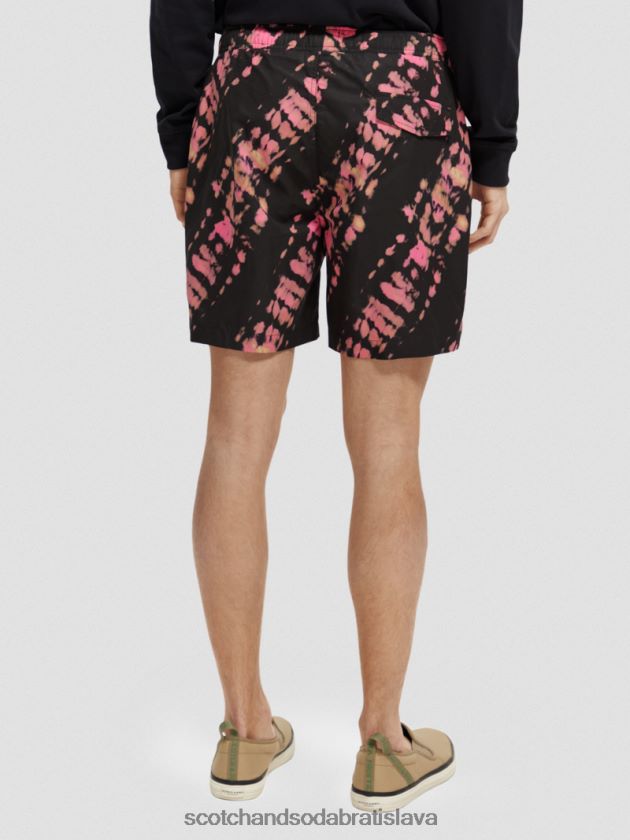 muži oblečenie čierna kravata farba Scotch & Soda plavkové šortky strednej dĺžky s potlačou na viazanie 4ZV00D686