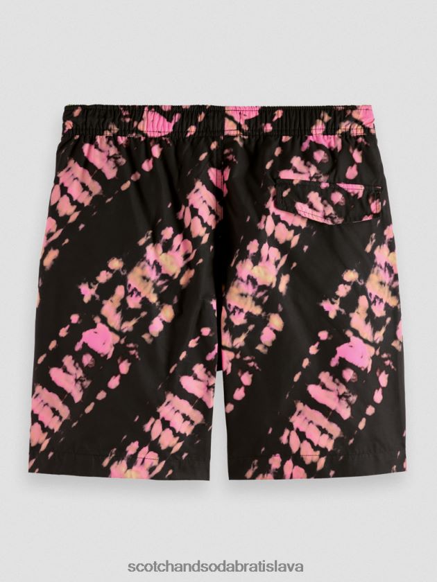 muži oblečenie čierna kravata farba Scotch & Soda plavkové šortky strednej dĺžky s potlačou na viazanie 4ZV00D686