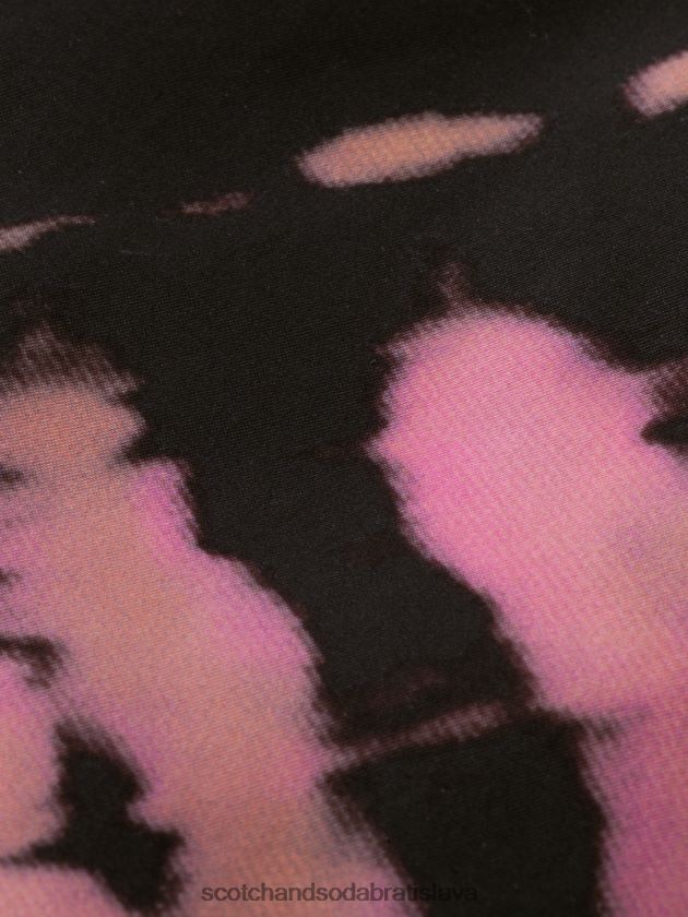 muži oblečenie čierna kravata farba Scotch & Soda plavkové šortky strednej dĺžky s potlačou na viazanie 4ZV00D686