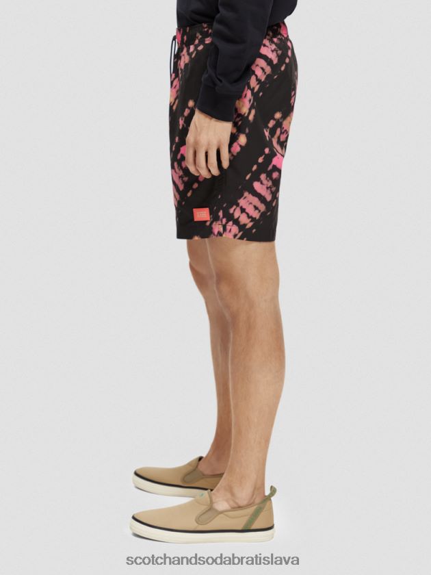 muži oblečenie čierna kravata farba Scotch & Soda plavkové šortky strednej dĺžky s potlačou na viazanie 4ZV00D686