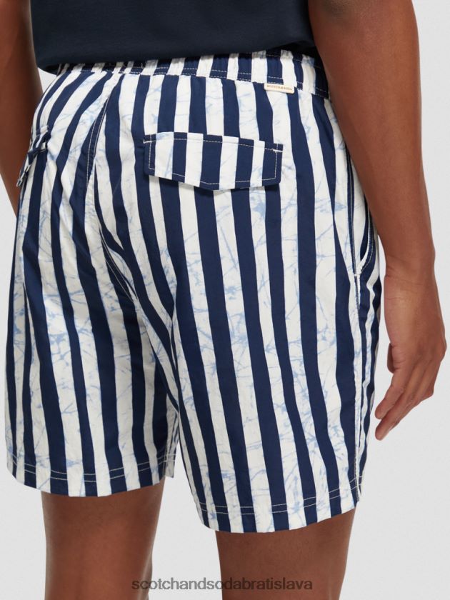 muži oblečenie modrý kravatový farebný prúžok Scotch & Soda plavkové šortky s potlačou strednej dĺžky 4ZV00D679
