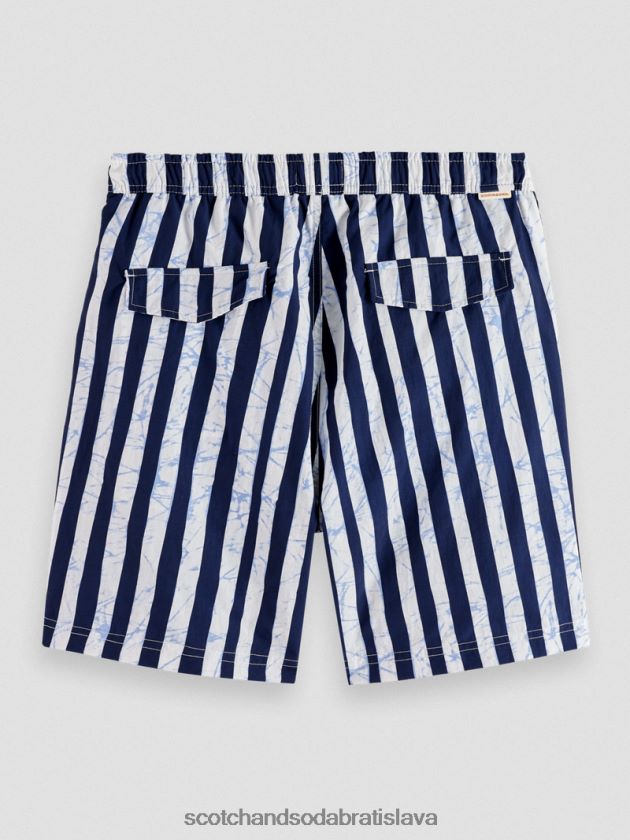 muži oblečenie modrý kravatový farebný prúžok Scotch & Soda plavkové šortky s potlačou strednej dĺžky 4ZV00D679