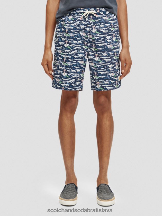 muži oblečenie modrá vlna surfovať aop Scotch & Soda dlhé plavky s potlačou 4ZV00D678