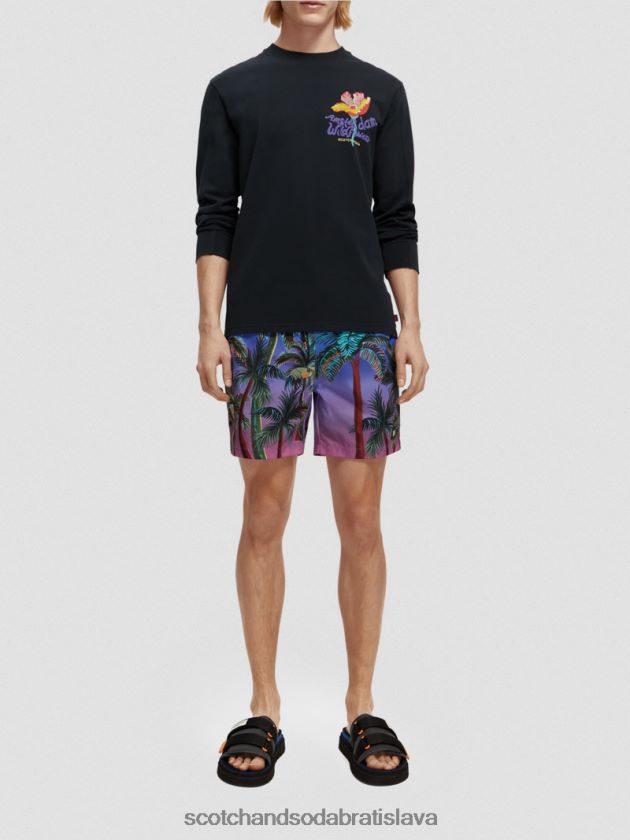 muži oblečenie námornícke aop palmy Scotch & Soda plavkové šortky s potlačou strednej dĺžky 4ZV00D692