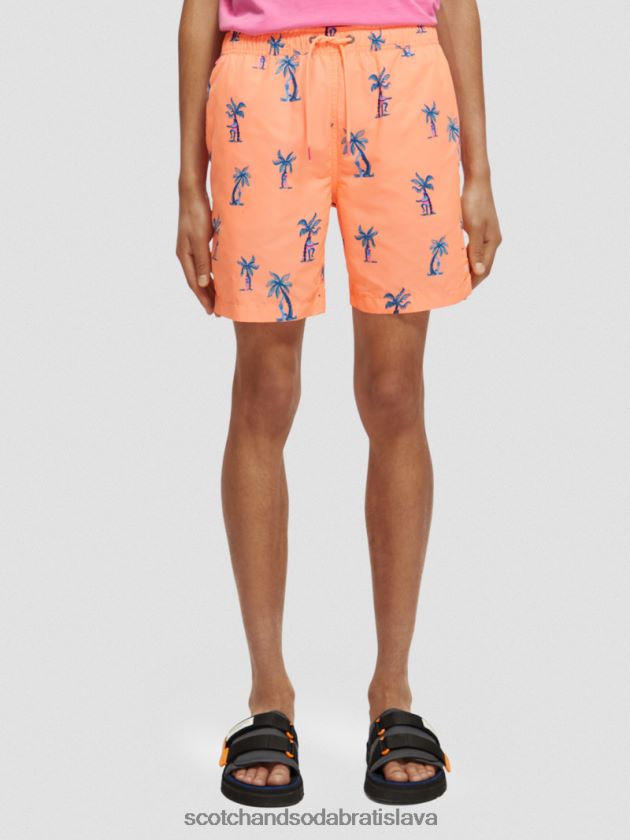 muži oblečenie ružová gitara aop Scotch & Soda plavecké krátke nohavice s potlačou strednej dĺžky 4ZV00D672