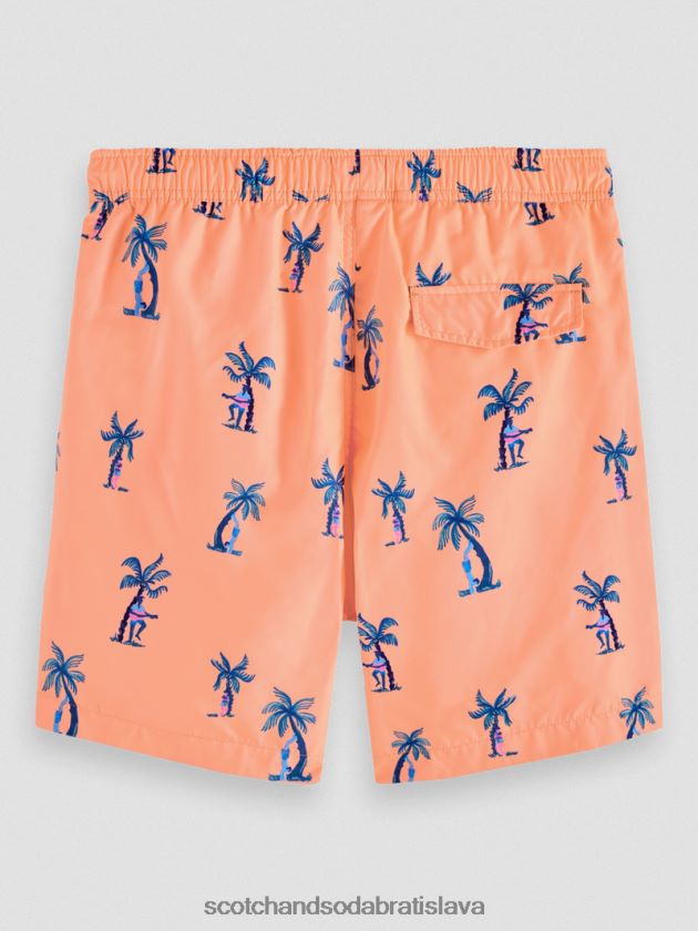 muži oblečenie ružová gitara aop Scotch & Soda plavecké krátke nohavice s potlačou strednej dĺžky 4ZV00D672