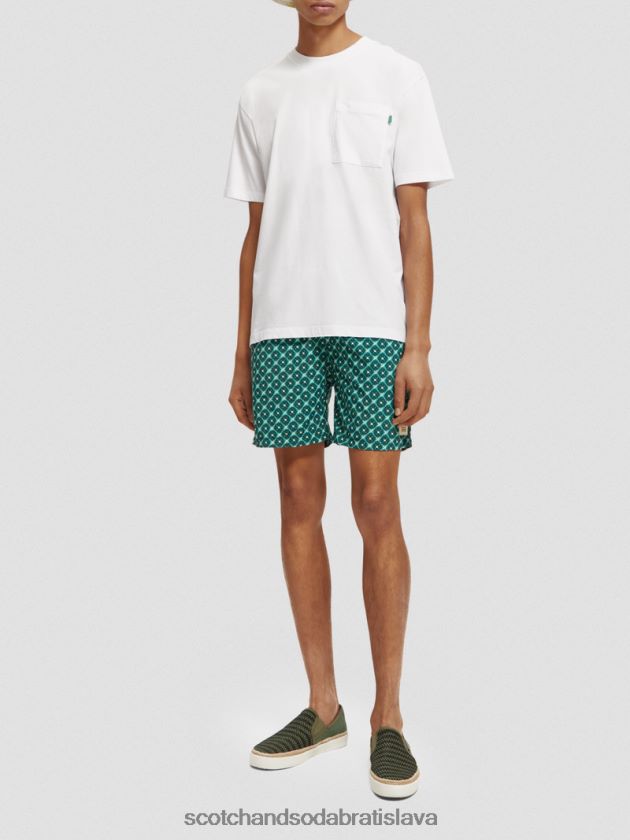 muži oblečenie tyrkysové dlaždice aop Scotch & Soda plavecké krátke nohavice s potlačou strednej dĺžky 4ZV00D669