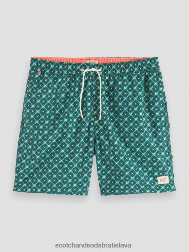 muži oblečenie tyrkysové dlaždice aop Scotch & Soda plavecké krátke nohavice s potlačou strednej dĺžky 4ZV00D669