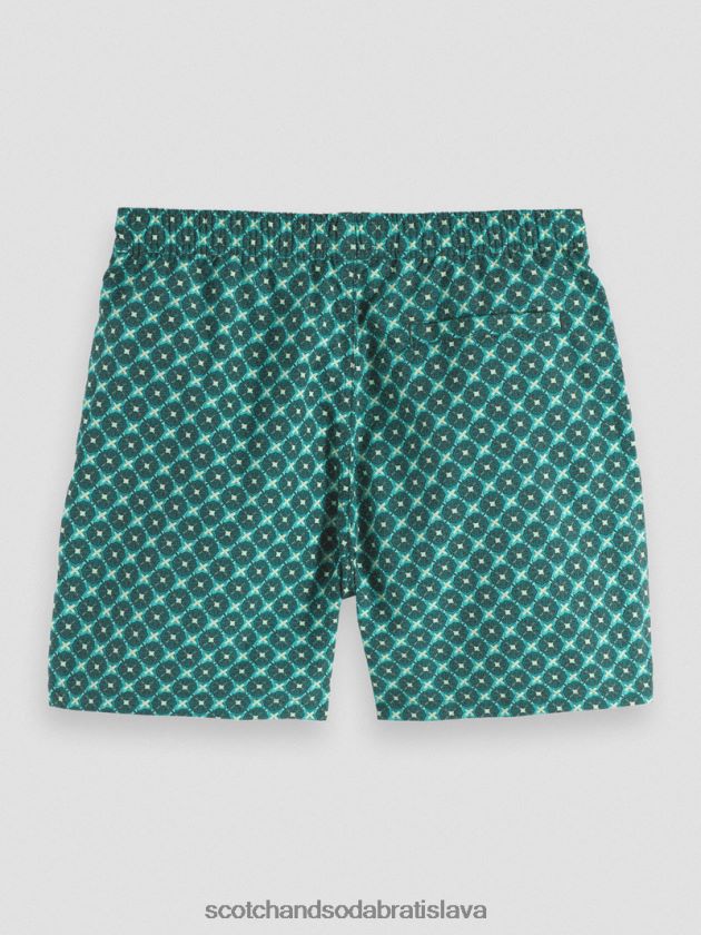 muži oblečenie tyrkysové dlaždice aop Scotch & Soda plavecké krátke nohavice s potlačou strednej dĺžky 4ZV00D669