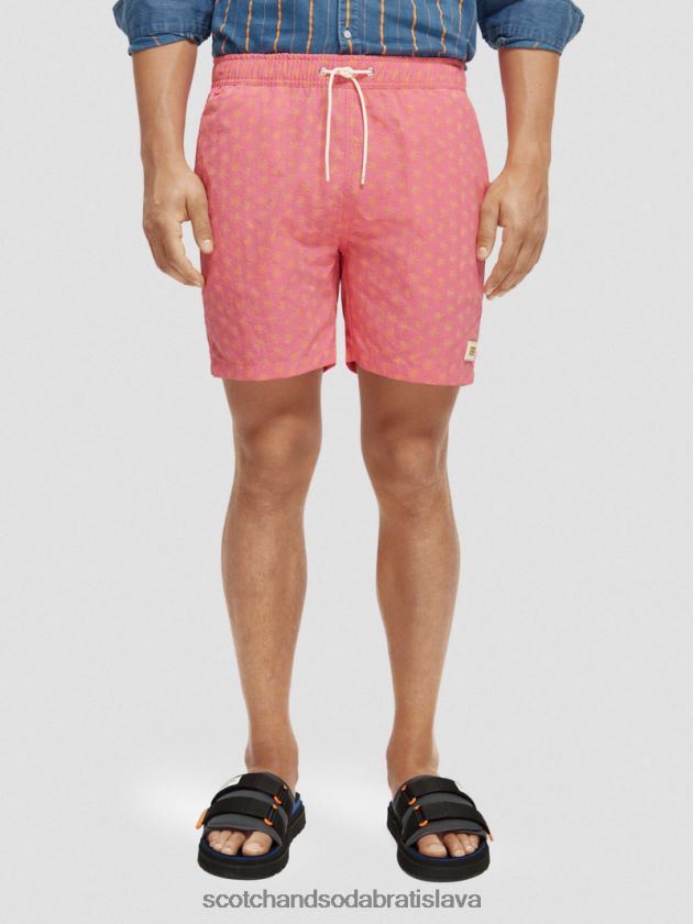 muži oblečenie voskový list plameniaka aop Scotch & Soda plavecké krátke nohavice s potlačou strednej dĺžky 4ZV00D671