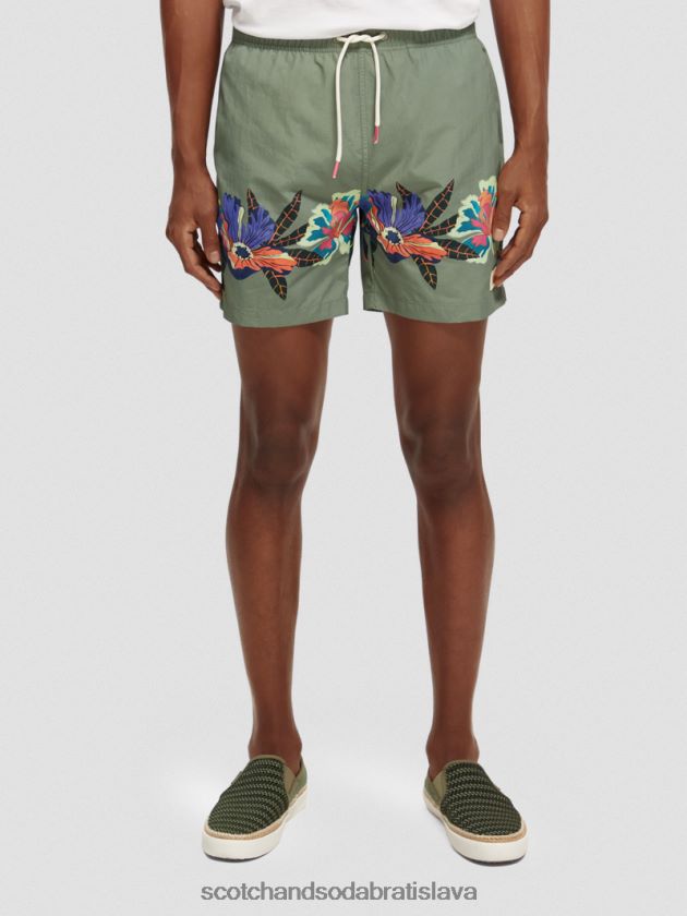 muži oblečenie zelená potlač Scotch & Soda plavkové šortky s potlačou strednej dĺžky 4ZV00D693
