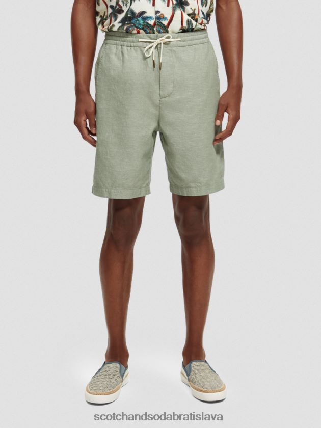 muži oblečenie armády Scotch & Soda obľúbené bermudy z ľanovej zmesi 4ZV00D600