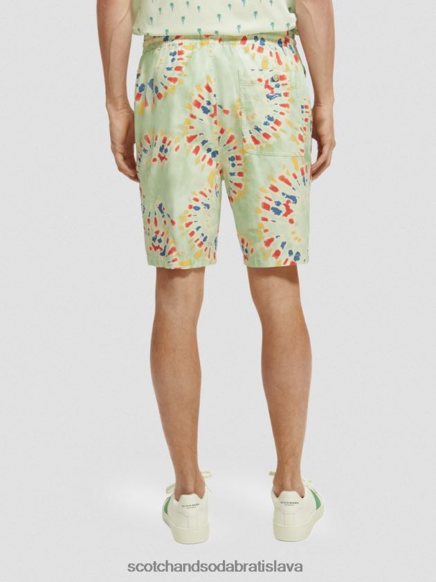 muži oblečenie farba na viazanie kvetov mäty Scotch & Soda obľúbené bermudy s potlačou 4ZV00D625