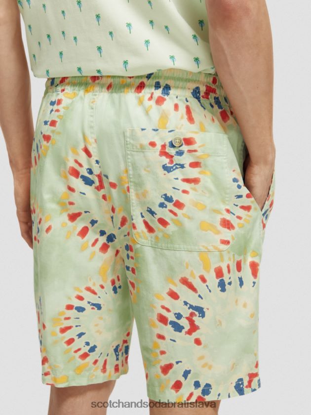 muži oblečenie farba na viazanie kvetov mäty Scotch & Soda obľúbené bermudy s potlačou 4ZV00D625